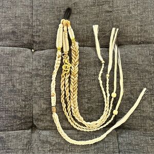 Tie in Festival Braid Extensions Blonde Ombré with Gold Loc Jewelry